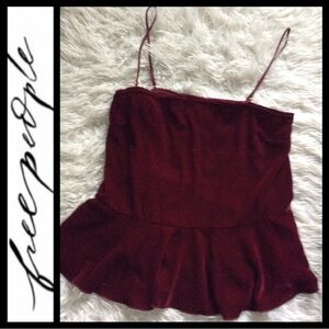 Nwot Free People Velvet Peplum Swing Cami